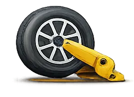 Эвакуатор при заблокированном колесе